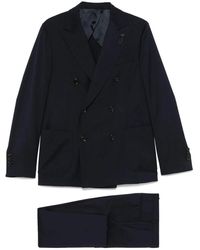 Lardini - Middernachtblauw Wollen Double-Breasted Jurk - Lyst