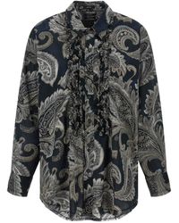 R13 - Overhemden ,Veelkleurig ,Katoen Shredded Seam Ruffle Shirt - Lyst