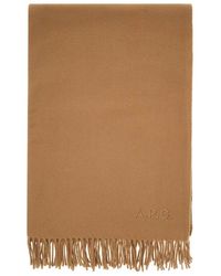 A.P.C. - Geborduurde Wollen Sjaal Met Logo Detail - Lyst