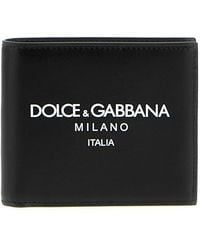 Dolce & Gabbana - Portafoglio in pelle nera con scomparti multipli - Lyst