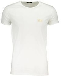 Roberto Cavalli - Witte Crew Neck T-Shirt Met Unieke Print - Lyst