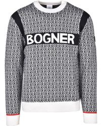Bogner - Truien & Vesten ,Zwart ,Wol Ronde Hals Wolmix Trui - Lyst