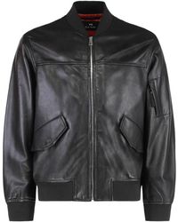 Paul Smith - Leren Jas Met Ritszak - Lyst