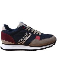 Napapijri - Schwarze Leder/Stoff Low-Top Sneakers - Lyst