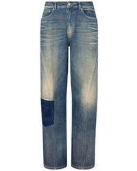 Moschino - Jeans ,Blauw ,Katoen Five-Pocket Katoenen Denim Broek - Lyst