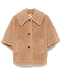 Max Mara - Beiger schal mit knopfleiste und taschen - Lyst