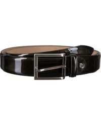 Mazzeltov - Zwarte Leren Riem Met Hoogglans Afwerking - Lyst