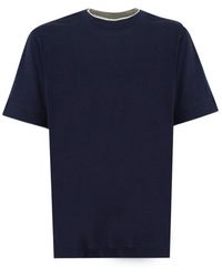 Eleventy - Tops ,Blauw ,Katoen T-Shirt - Lyst