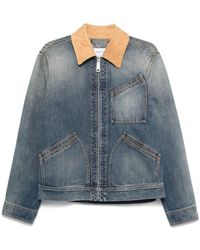 McQueen - Suede Denim Jacket - Lyst