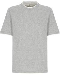 Brunello Cucinelli - Graues baumwoll-t-shirt für männer - Lyst