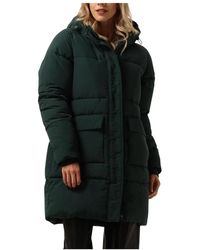 Notre-v - Jassen ,Groen ,Leer Gewatteerde Parka Jas - Lyst
