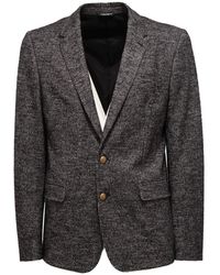 Dolce & Gabbana - Jassen ,Zwart ,Katoen Pied De Poule Katoen/Wollen Jas - Lyst