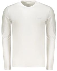 Guess - Tops ,Wit ,Katoen T-Shirt Met Lange Mouwen - Lyst