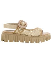Softwaves - Schoenen ,Bruin ,Flat Sandalen 9.44.01 - Lyst