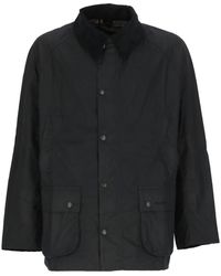 Barbour - Jassen ,Blauw ,Katoen Blauwe Gewaxte Katoenen Jas Met Kraag - Lyst