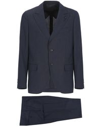 Lardini - Kostuums ,Blauw ,Wol Single-Breasted Pak - Lyst