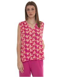 Seventy - Bloemen V-Hals Zachte Top - Lyst