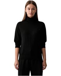 ARMANI EXCHANGE - Truien & Vesten ,Zwart ,Wol Merino Turtleneck Trui - Lyst