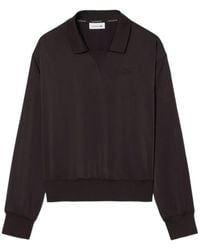 Lacoste - Truien & Vesten ,Bruin ,Polyester V-Hals Truien - Lyst