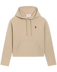 Ami Paris - Bestickter Herz-Logo-Kapuzenpullover - Lyst