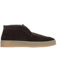 ESTRO - Schoenen ,Bruin ,Donkerbruine Hoge Enkellaagse Loafers Voor Gemaakt Van Echt Italiaans Premium Velours - Lyst