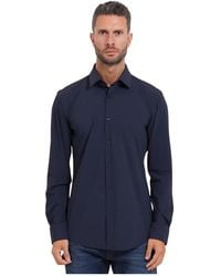 BOSS - Overhemden ,Blauw ,Leer P-Hank Slim-Fit Shirt - Lyst