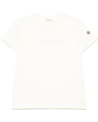 Moncler - Tops ,Katoen T-Shirt Met Logopatch - Lyst