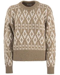 Brunello Cucinelli - Dazzling vintage jacquard cashmere sweater - Lyst
