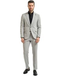 MULISH - Kostuums ,Grijs ,Leer Single-Breasted Pak - Lyst