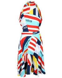 Love Moschino - Ausgestelltes Kleid Mit Reißverschlusstaschen - Lyst
