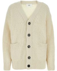 Ami Paris - Ribgebreid Vest Met V-Hals - Lyst