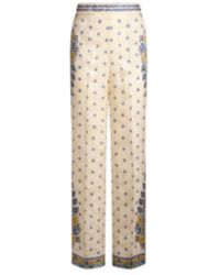 Etro - Broeken ,Rose Jacquard Floral Wide-Leg Broek - Lyst