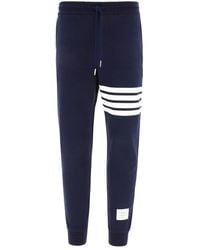 Thom Browne - Broeken ,Blauw ,Katoen Klassieke Loopback 4-Bar Joggingbroek - Lyst