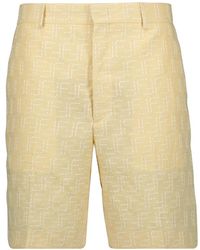 Fendi - Korte Broeken ,Geel ,Linnen Gele Linnen Shorts Lente-Zomer 2025 - Lyst