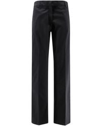 Miu Miu - Broeken ,Zwart ,Katoen Stretch Poplin Broek - Lyst