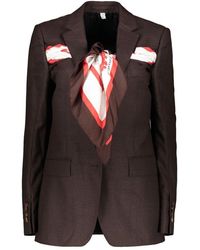 Burberry - Strukturierter blazer mit kontrastdetails - Lyst