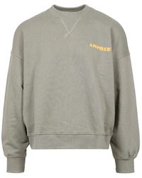 A PAPER KID - Hoodies & Sweatvesten ,Groen ,Katoen Groene Katoenen Sweater Met Ronde Hals - Lyst