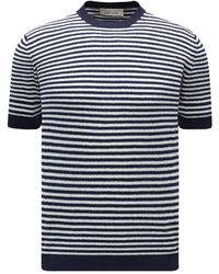 FILIPPO DE LAURENTIIS - Gestreiftes T-Shirt Mit Kurzen Ärmeln - Lyst
