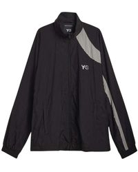 Y-3 - Jassen ,Zwart ,Nylon Raw Edge 3 Stripes Nylon Shell Jacket - Lyst