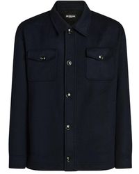 Kiton - Jassen ,Blauw ,Leer Pure Cashmere Shirt Jacket - Lyst