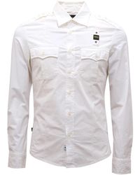 Blauer - Overhemden ,Wit ,Blauw Shirt Model Camicia - Lyst