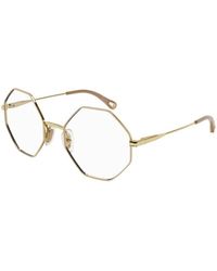 Chloé - Occhiali da sole trasparenti oro - Lyst