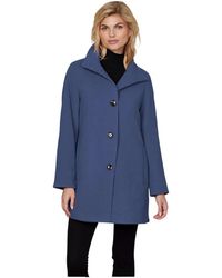 Junge - Elegante Wollen Blend Jas Stoffig Blauw - Lyst