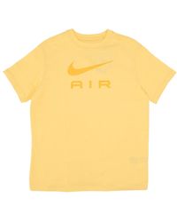 Nike - Fitness ,Geel ,Katoen Air Tee Topaz/Wit T-Shirt - Lyst