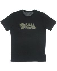 Fjallraven - Schwarzes Logo T-Shirt Für Männer - Lyst