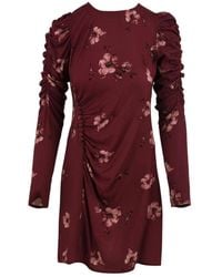Mar De Margaritas - Kleedjes ,Rood ,Polyester Dora Korte Jurk Met Ronde Hals - Lyst