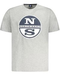 North Sails - Grijze Katoenen T-Shirt - Lyst