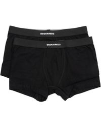 DSquared² - Ondergoed ,Zwart ,Katoen Plain Boxer Briefs 2-Pack - Lyst