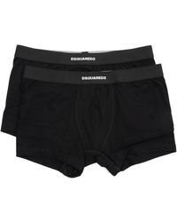 DSquared² - Ondergoed ,Zwart ,Katoen Plain Boxer Briefs 2-Pack - Lyst