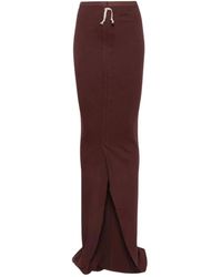 Rick Owens - Rokken ,Bruin ,Katoen Soft Edfu Maxi Rok - Lyst